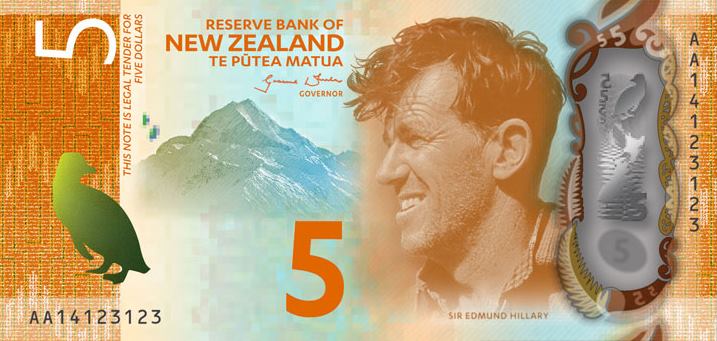 New Zealand 5 Dollar New Note