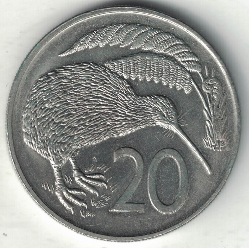 New Zealand 20 Cent Old Coin