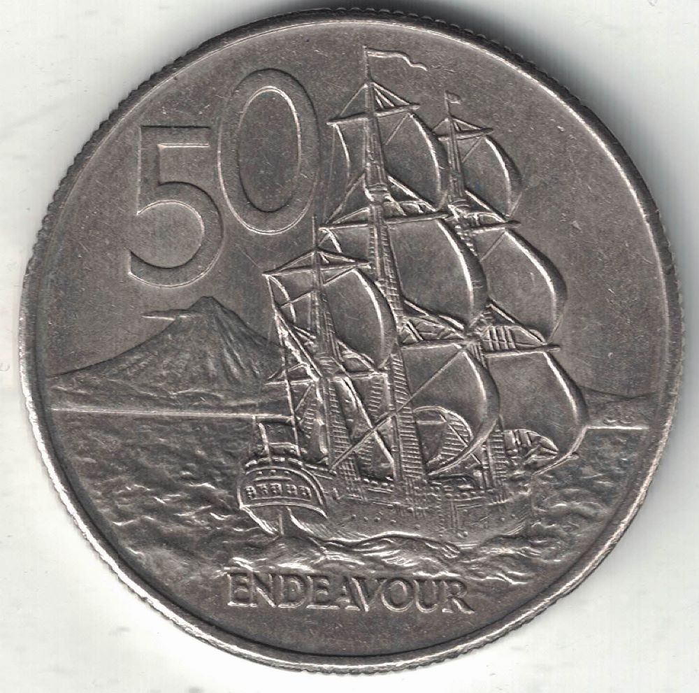 New Zealand 50 Cent Old Coin