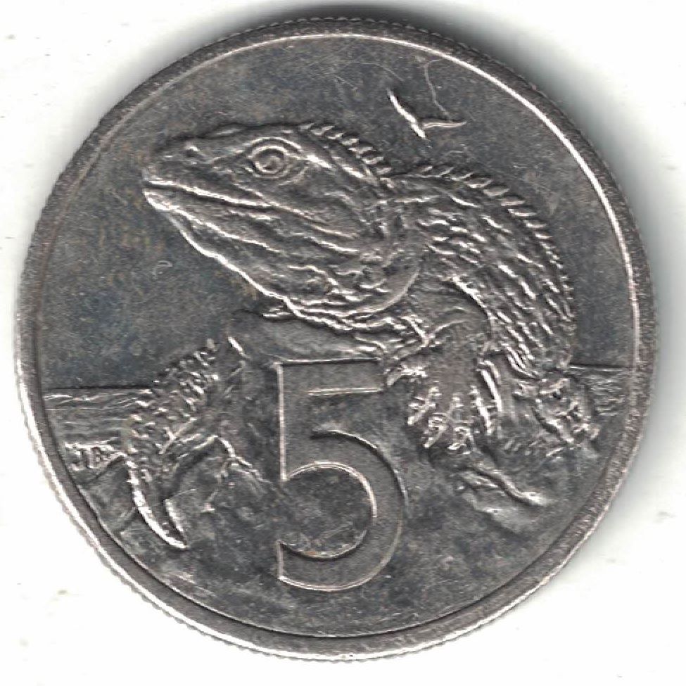 New Zealand 5 Cent Old Coin