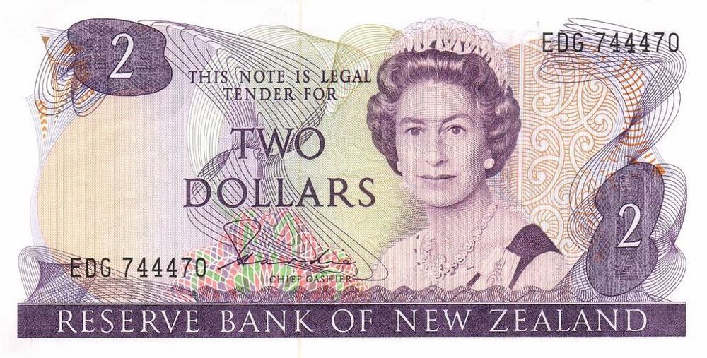 New Zealand 2 Dollar Old Note