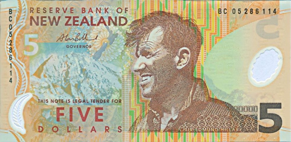 New Zealand 5 Dollar Old Note