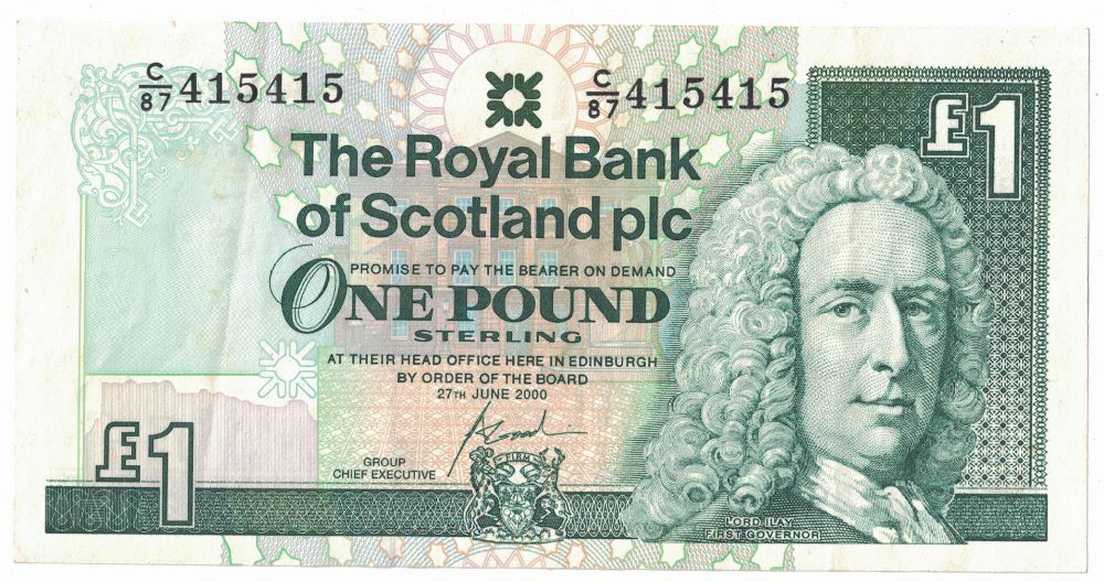 Scottish 1 Pound Old Note