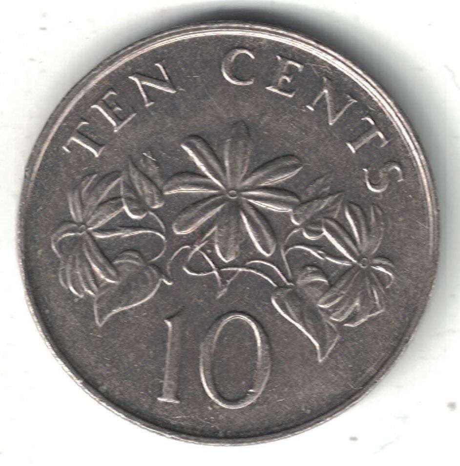 Singapore 10 Cent Old Coin