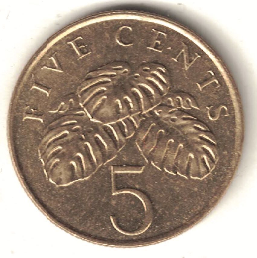 Singapore 5 Cent Old Coin