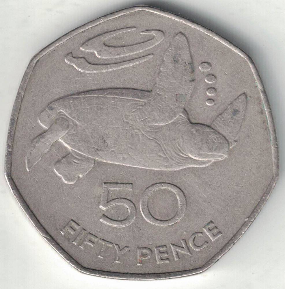 St Helena 50 Pence Old Coin