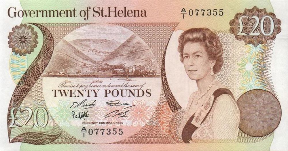 St Helena 20 Pound Old Note