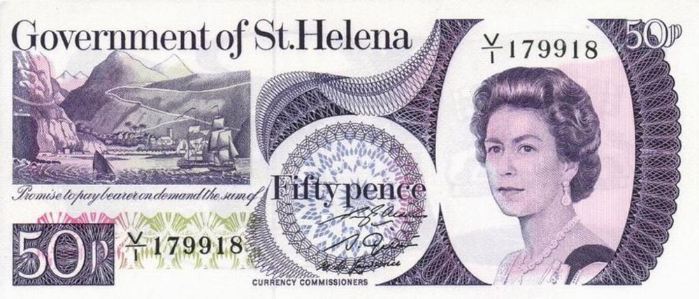 St Helena 50 Pence Old Note