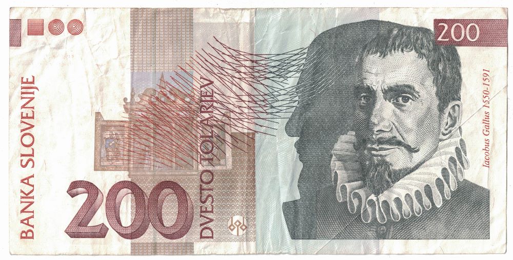 Slovenian 200 Tolar Old Note