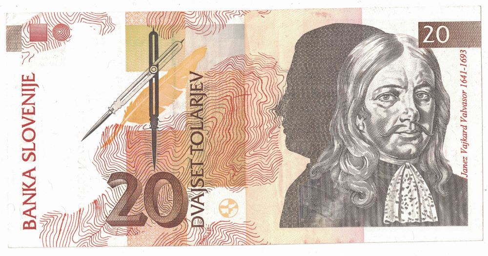 Slovenian 20 Tolar Old Note