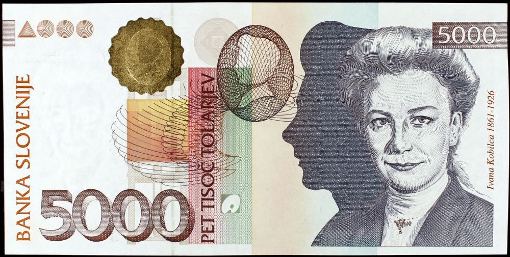 Slovenian 5000 Tolar Old Note