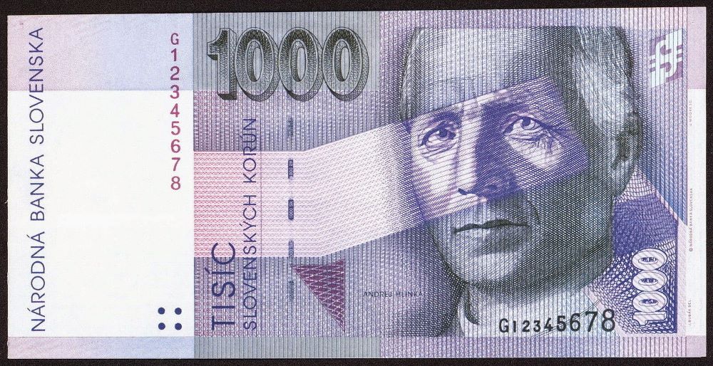 Slovakian 1000 Korun Old Note