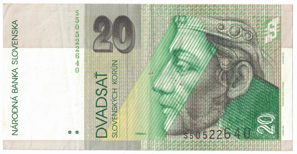 Slovakian 20 Korun Old Note