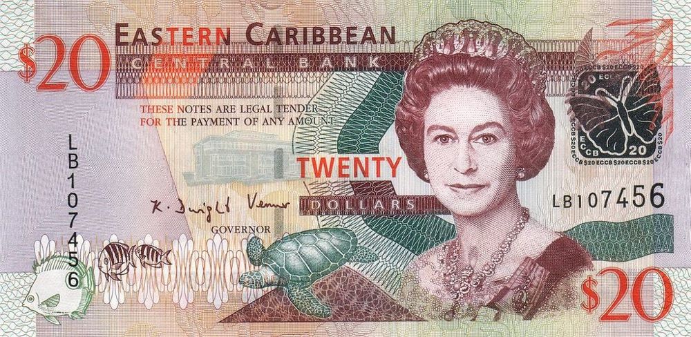 East Caribbean 20 Dollar Old Note