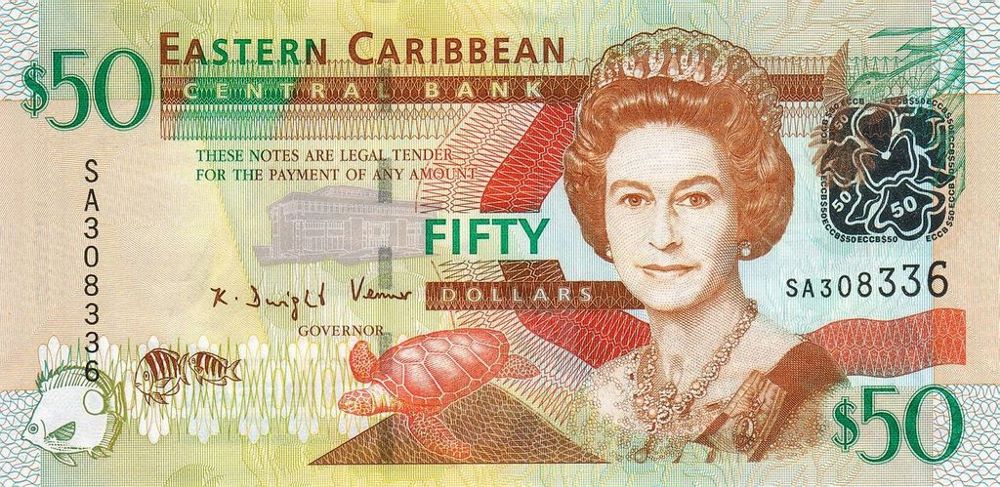 East Caribbean 50 Dollar Old Note